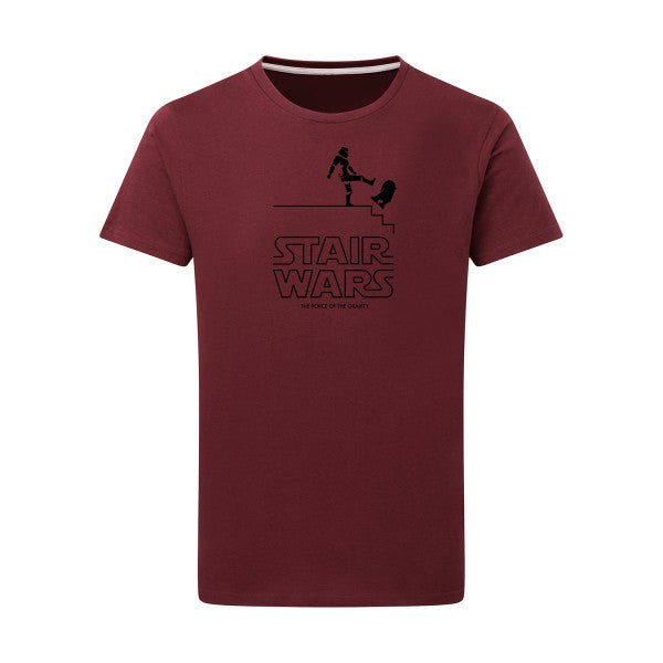 STAIR WARS noir -Flex noir sur T-shirt SG  Burgundy  2XL