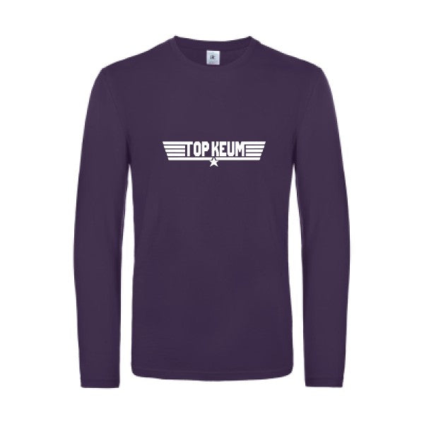 top keum - t shirt- manches- longues- original- humour- Urban Purple impression Face
