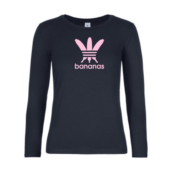 t-shirt lsl femme bananas Navy flex Rose