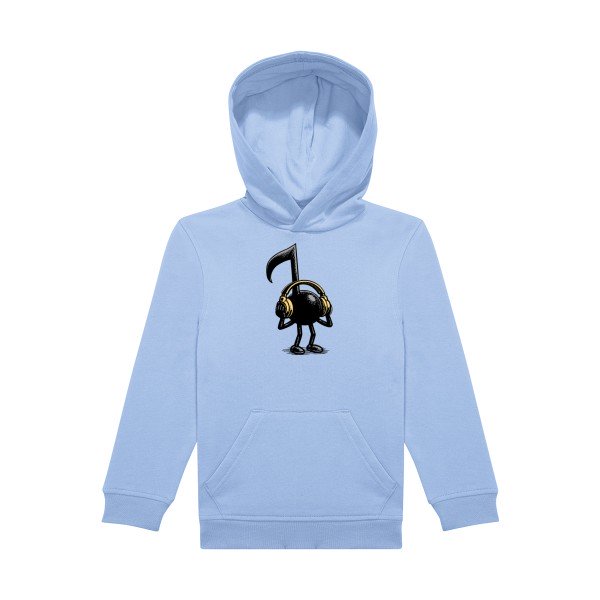 sweat capuche enfant Bleu Ciel La-musique-dans-la-peau