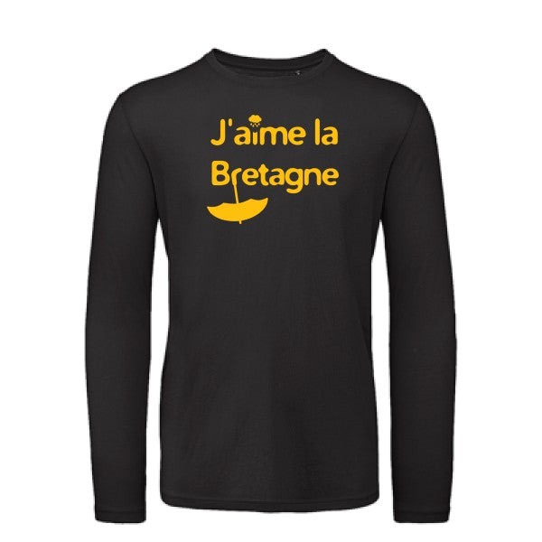 J'aime la Bretagne jaune Or |T-shirt bio manches longues