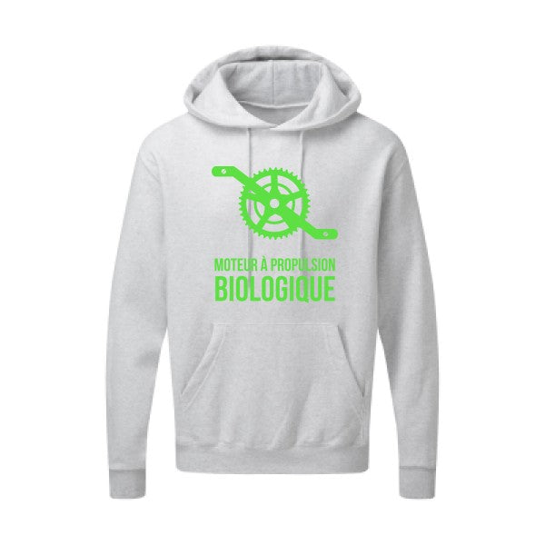 Cyclisme & écologie Vert fluo |Sweat capuche imprimé homme