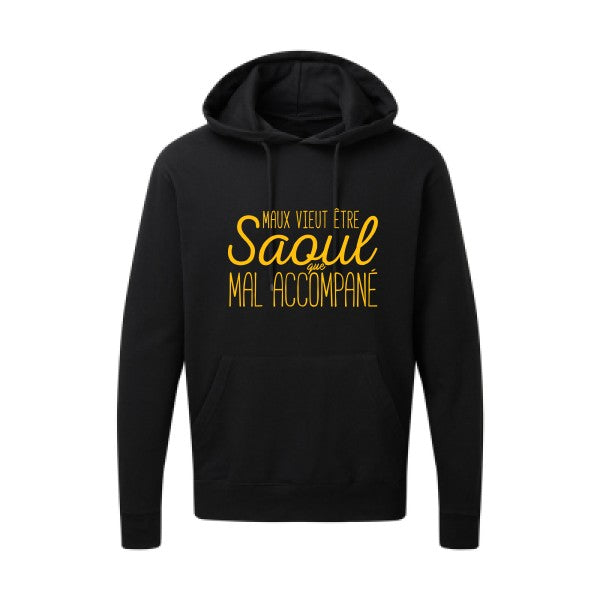 Maux vieut être Saoul jaune Or |Sweat capuche imprimé homme