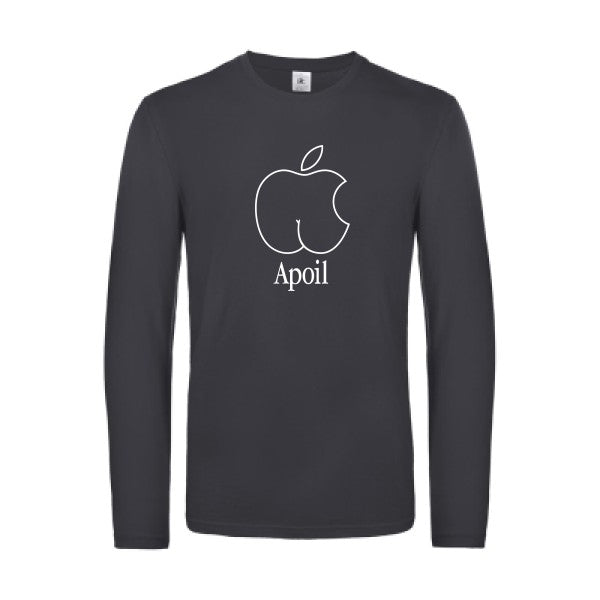 apoil - t shirt- manches- longues- original- humour- Dark Grey impression Face