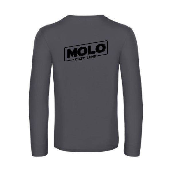 molo c est lundi - t shirt- manches- longues- original- humour- Dark Grey impression Dos