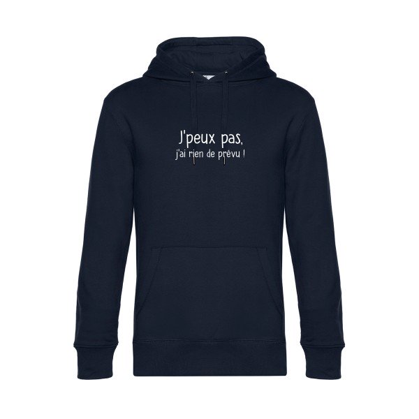 Je-peux-pas sweat shirt original Navy Blue flex Blanc impression Face