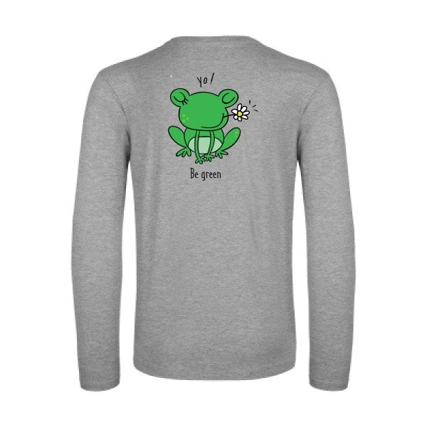 be-green--t-shirt-manches-longues-original-humour -Sport Grey
