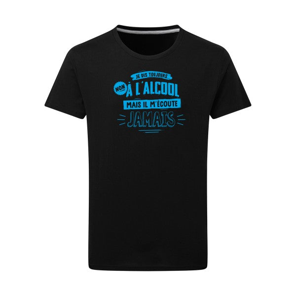 Non à l'alcool  - Flex bleu clair Tshirt original Dark Black  4XL