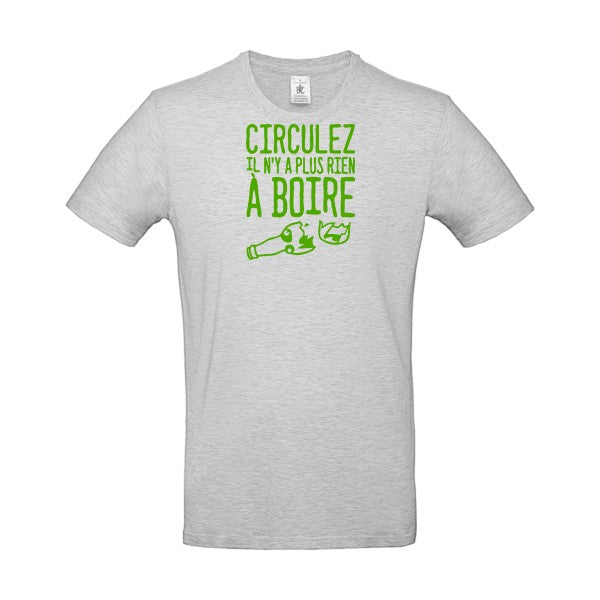 Circulez il n'y a plus rien à boire flex Vert pomme B&C - E190 T-shirt|Ash||2XL