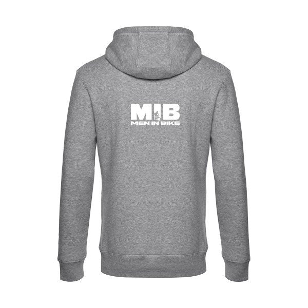 MEN-IN-BIKE sweat shirt original Heather Grey flex Blanc impression Dos