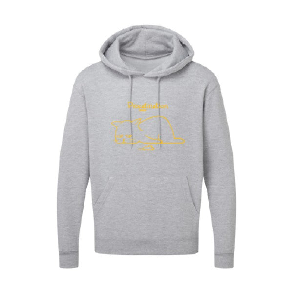 Procatination jaune Or |Sweat capuche imprimé homme