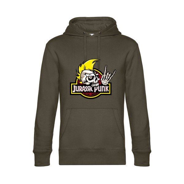 Jurassik-Punk- Sweat à capuche original Khaki - RueDuTeeshirt