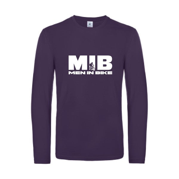 men in bike - t shirt- manches- longues- original- humour- Urban Purple impression Face