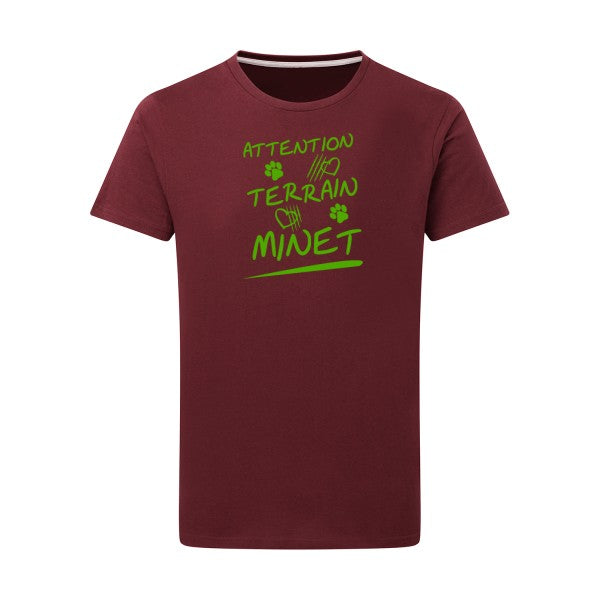 Attention Terrain Minet - Flex Vert pomme Tshirt original Burgundy  2XL