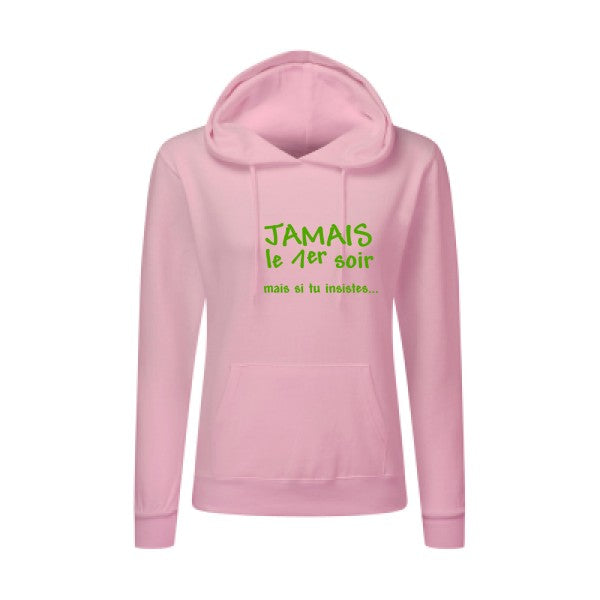 JAMAIS... Vert pomme |Sweat original à capuche Femme