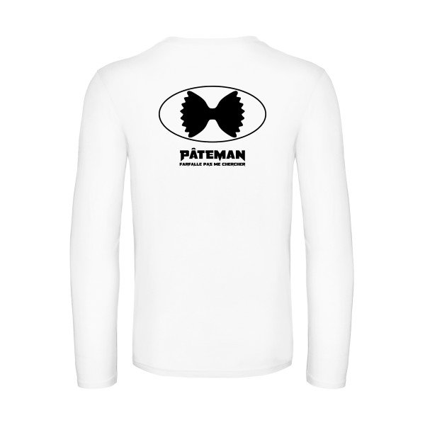 pateman - t shirt- manches- longues- original- humour- White impression Dos