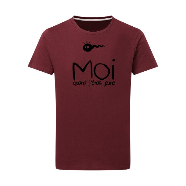 Moi, quand j'étais jeune noir -Flex noir sur T-shirt SG  Burgundy  2XL