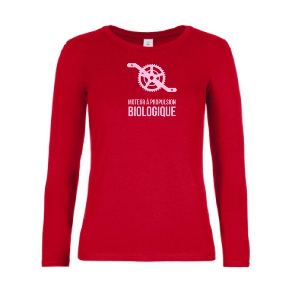 t-shirt lsl femme Cyclisme-&-ecologie Red flex Rose