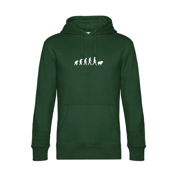 Panurge-Evolution sweat shirt original Bottle Green flex Blanc impression Face