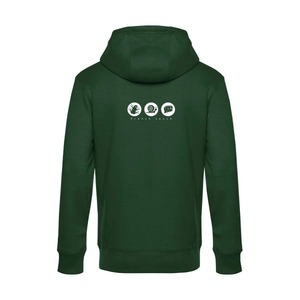 French-touch sweat shirt original Bottle Green flex Blanc impression Dos