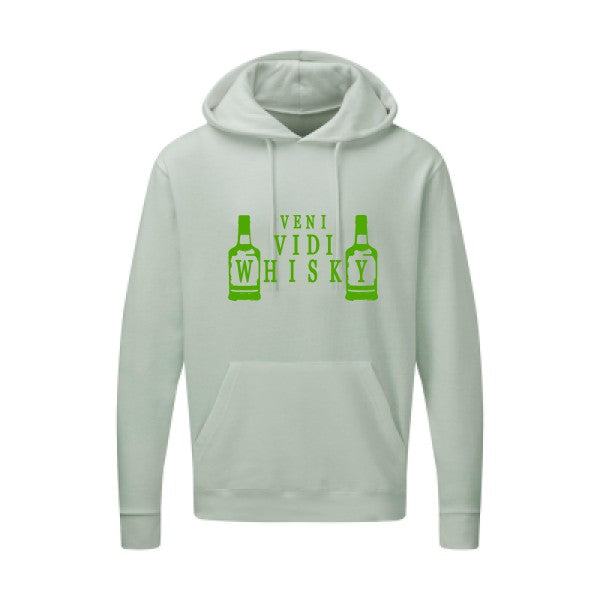 VENI VIDI WHISKY |Sweat  capuche humoristique Vert pomme 