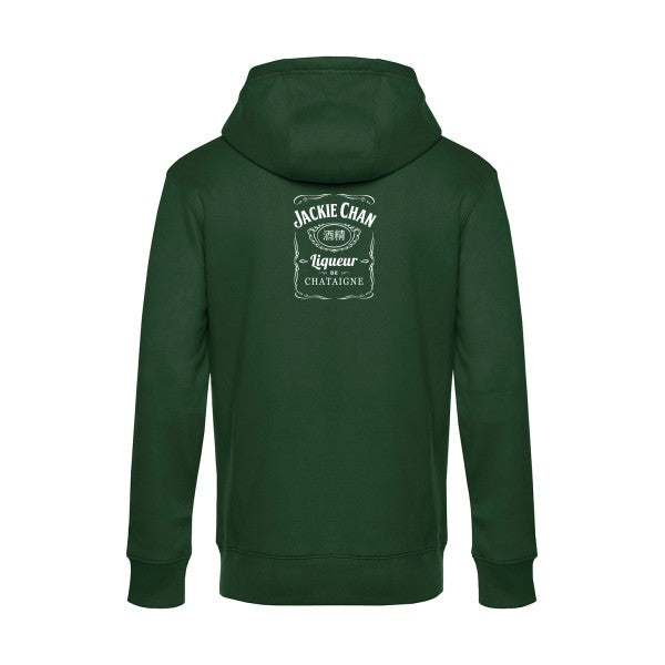 Jackie-Chan sweat shirt original Bottle Green flex Blanc impression Dos