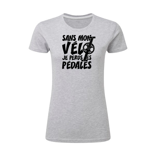 Sans mon vélo, je perds les pédales ! | Noir |T shirt original femme|SG