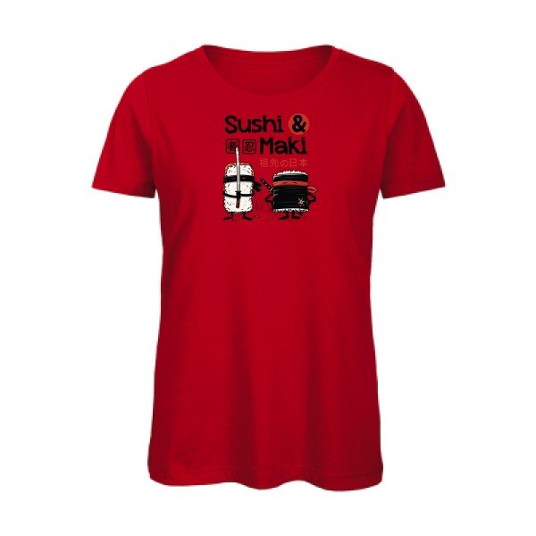 Sushi-et-Maki- T-shirt original - t-shirt original femme Red