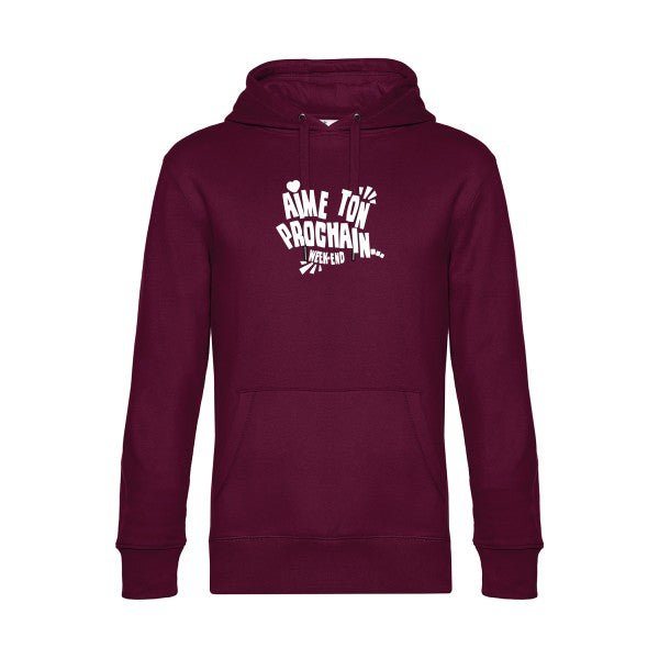 Aime-ton-prochain sweat shirt original Burgundy flex Blanc impression Face