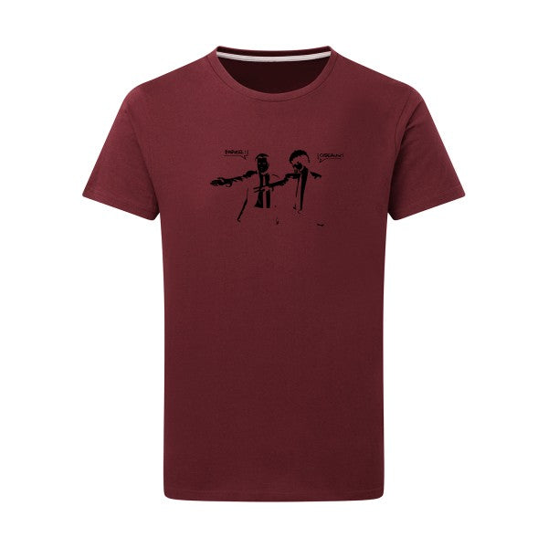 Papier Ciseaux noir -Flex noir sur T-shirt SG  Burgundy  2XL