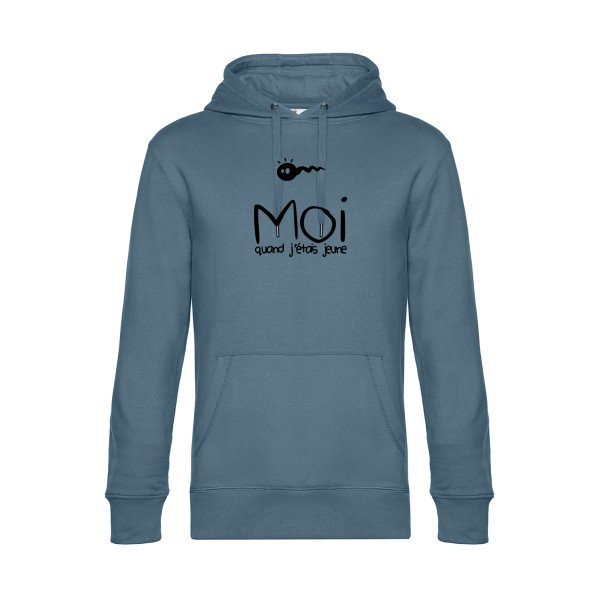 Moi-quand-j-etais-jeune sweat shirt original nordic blue flex Noir impression Face