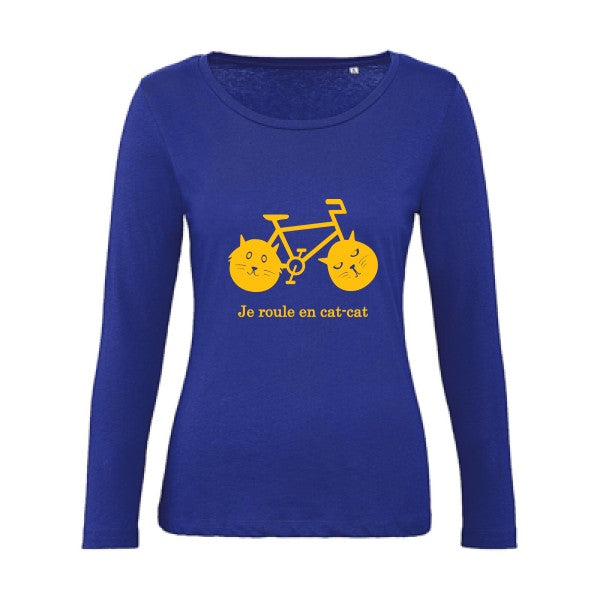 cat-cat bike jaune Or |   T shirt manches longues femme|100% bio