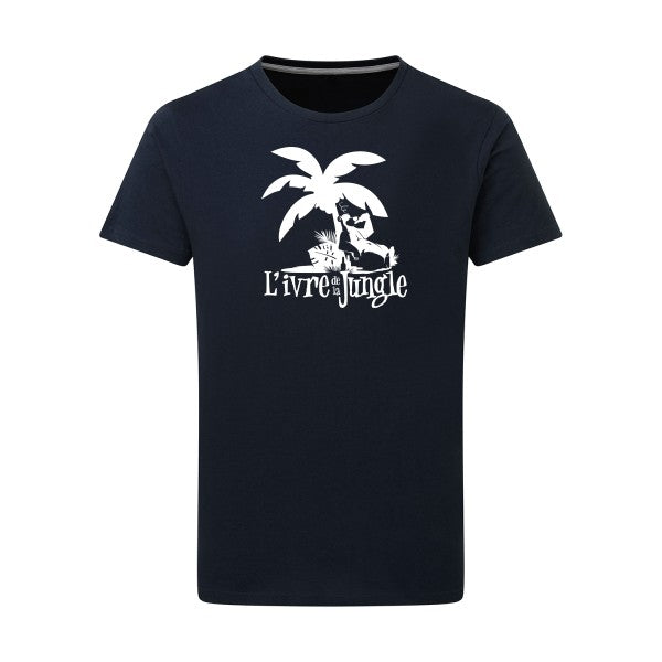 L'ivre de la jungle Blanc -Flex Blanc sur T-shirt SG  Navy  5XL