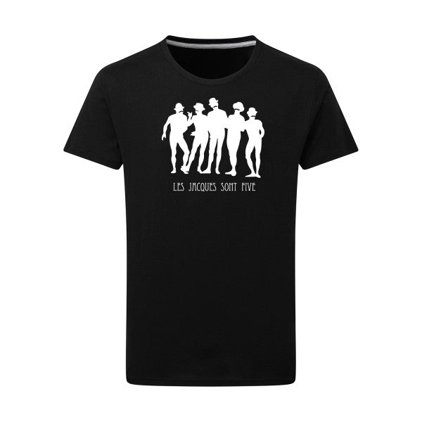 Les Jacques sont Five Blanc -Flex Blanc sur T-shirt SG  Dark Black  4XL