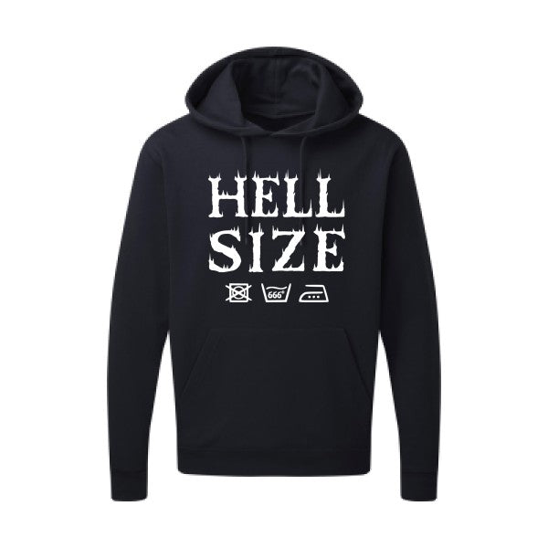 HELL SIZE |Sweat capuche imprimé|Blanc