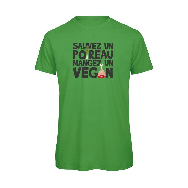 T-shirt humour original Vegan Poireau T Shirt couleur Real Green