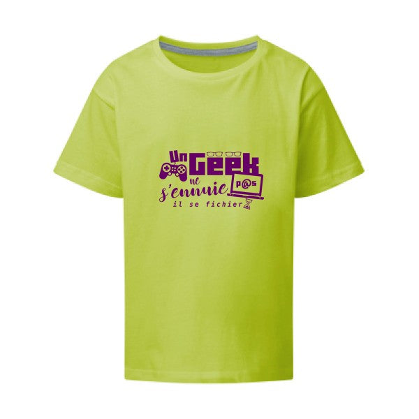 Un geek ne s'ennuie pas Flex Violet SG - Kids T-shirt enfant Lime Taille 152 (11-12/2XL)