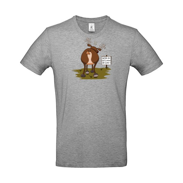 T-shirt humour original Gaz A Effet De Cerf T Shirt couleur Sport Grey