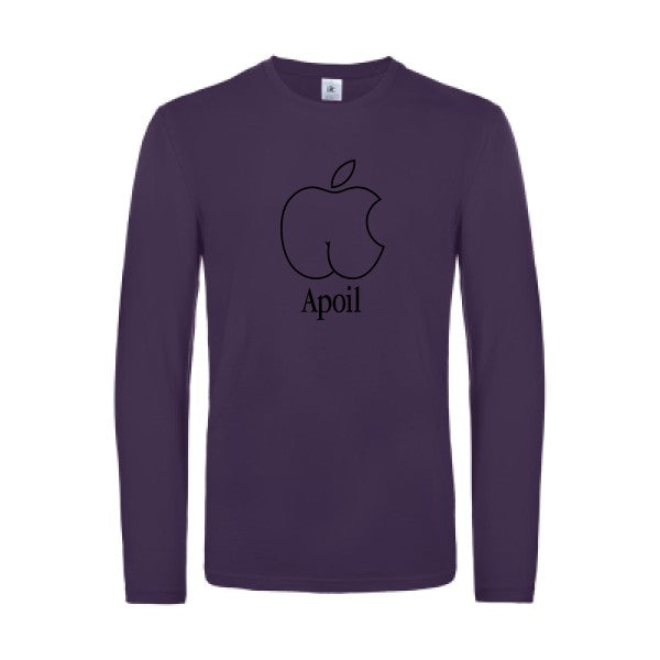 apoil - t shirt- manches- longues- original- humour- Urban Purple impression Face