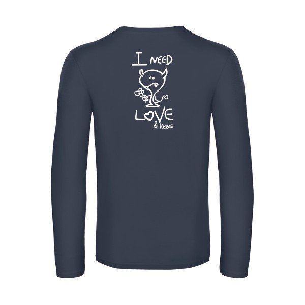 lover - t shirt- manches- longues- original- humour- Navy impression Dos