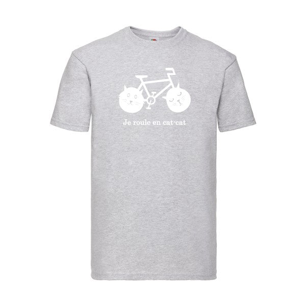 T-shirt|cat-cat bike |flex Blanc| Fruit of the loom 205 g 