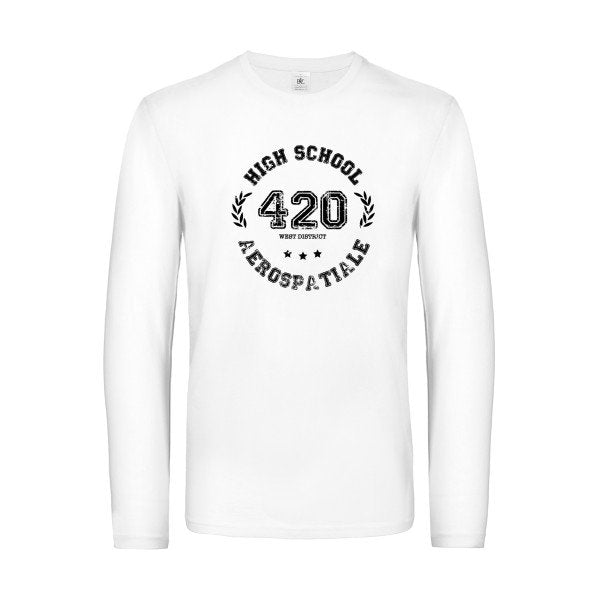 very high school - t shirt- manches- longues- original- humour- White impression Face