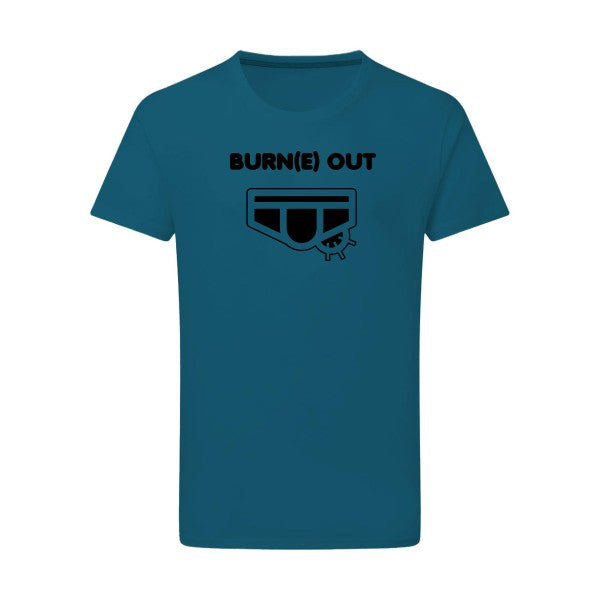 Burn(e) Out noir -Flex noir sur T-shirt SG  Petrol  2XL