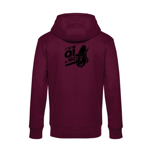 Quotient-intellectuel sweat shirt original Burgundy flex Noir impression Dos