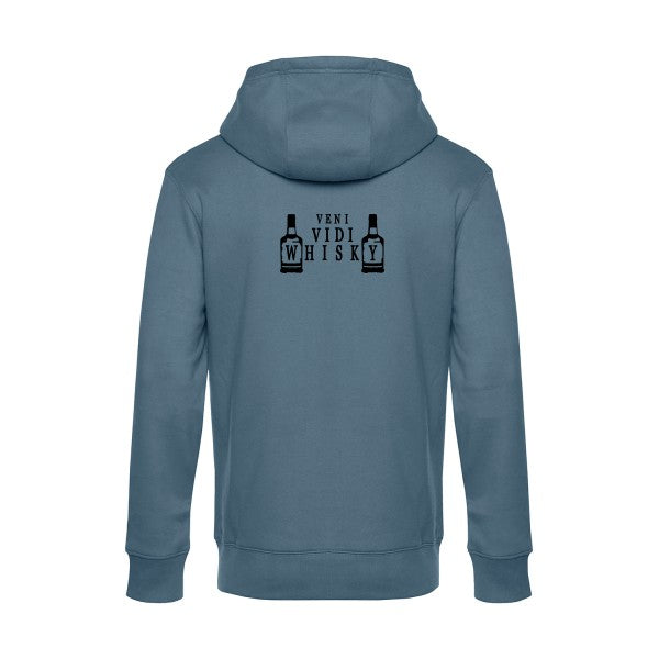VENI-VIDI-WHISKY sweat shirt original nordic blue flex Noir impression Dos