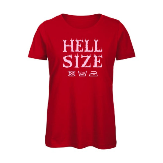 T shirt humour bio femme   femme bio|HELL SIZE ! Rose 