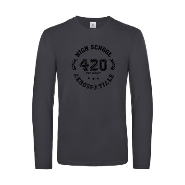 very high school - t shirt- manches- longues- original- humour- Dark Grey impression Face