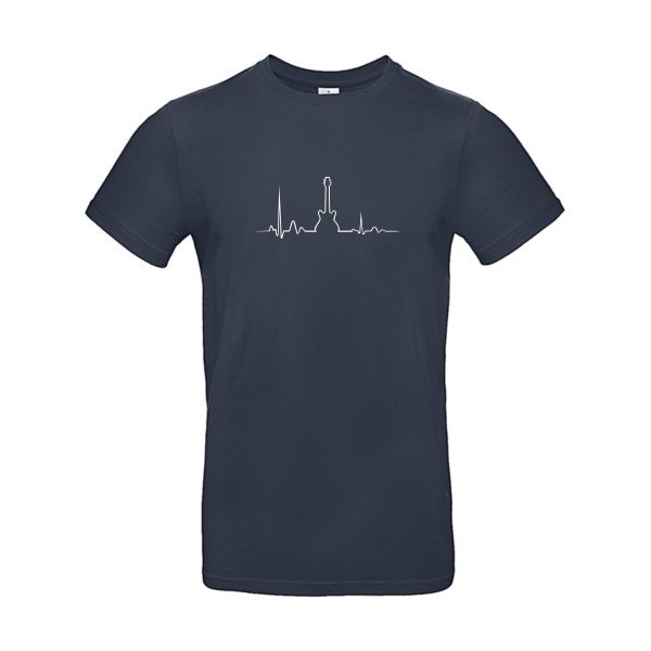 T-shirt humour original I Live Rock N Roll T Shirt couleur Navy