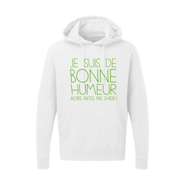 BONNE HUMEUR Vert pomme |Sweat capuche imprimé homme