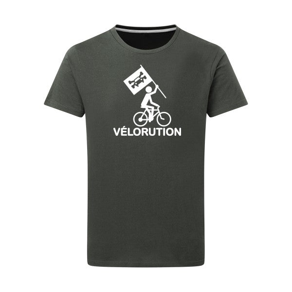 Vélorution - Flex Blanc Tshirt original Charcoal  5XL